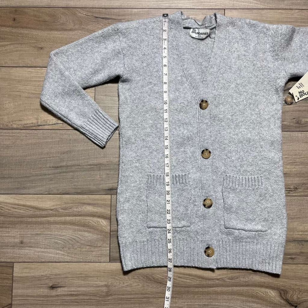 No‎ Boundaries Juniors Grandpa Cardigan Button Front Size XXS (00) Light Gray - Picture 3 of 11